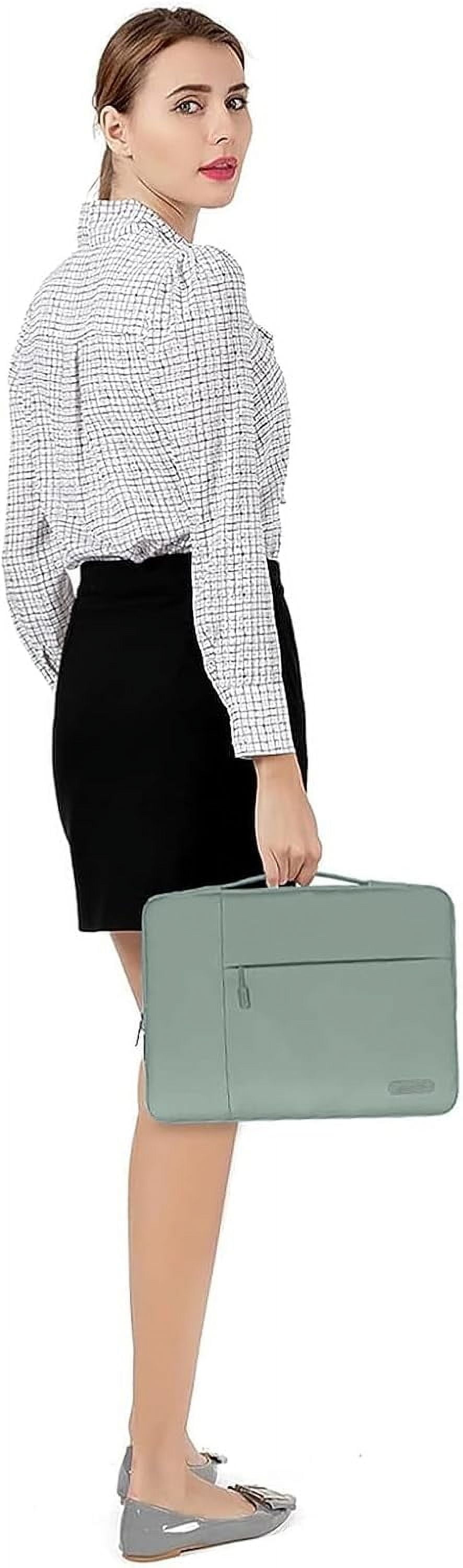 MOSISO Laptop Sleeve 14 Inch Notebook Briefcase Handbag for ThinkPad/Chromebook Polyester Carrying Sleeve Case Bag for MacBook Air Pro 15 inch, Antique Green