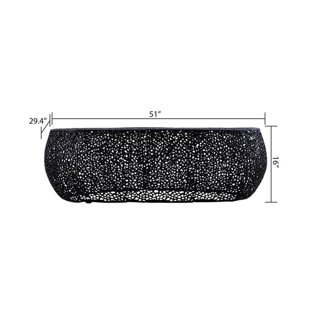 Pemberley Row Aluminum Black Coffee Table Oval Durable 51" Unassembled