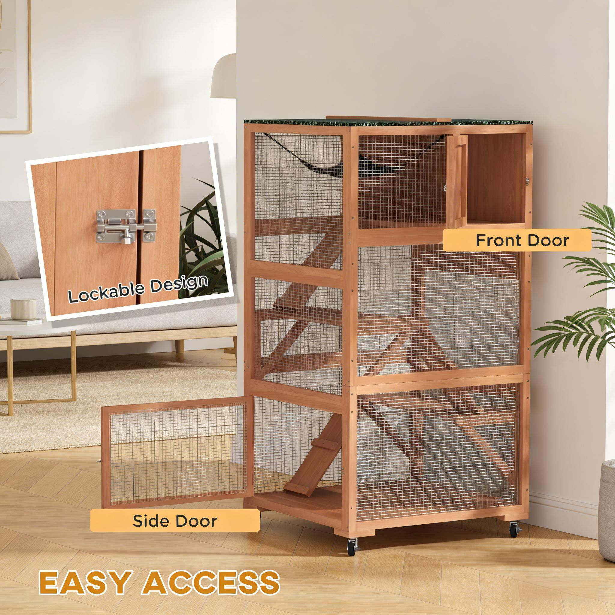 Dog Crate, Wooden Outdoor Cat Enclosure House,Pet House, Green,Orange Pet Playpen,Wood Chicken Coop, Pet Supplies Pens & Hutches