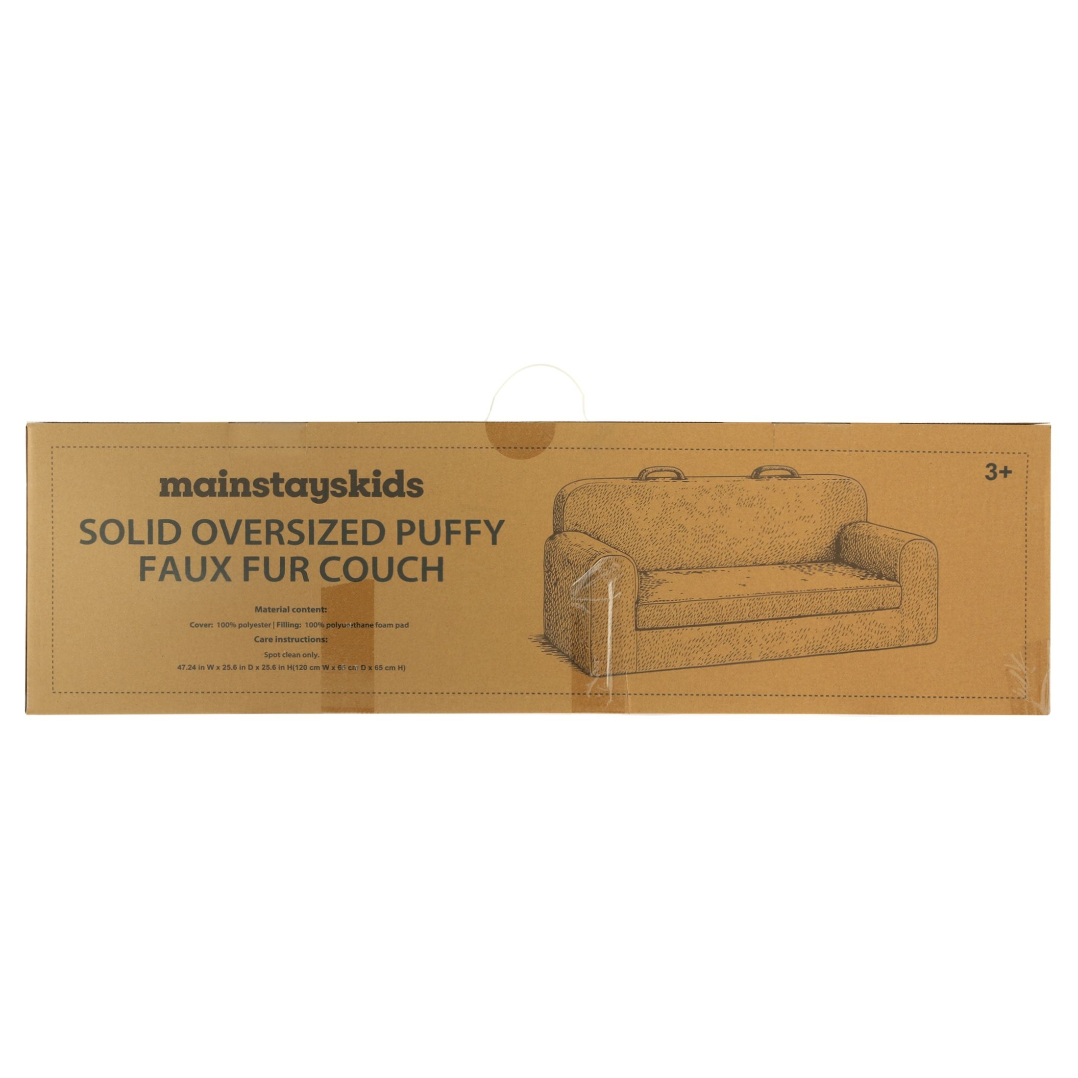 Mainstays Kids Oversized Faux Fur Couch, Light Purple photo 7