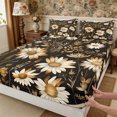 thumbnail image 5 of Manfei Rustic Wildflower Daisy Bed Sheets 4-Piece,Cottagecore Blossom Full Size Sheets,1 Flat Sheet,1 Fitted Sheet and 2 Pillowcases, 5 of 6