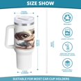 thumbnail image 3 of 40 Oz Car Handle Water Bottle Water Cup Water Bottle Water Jug Coffee Cup Travel Water Bottle Dog and Cat Friends, 3 of 8