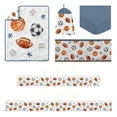 thumbnail image 6 of Sweet Jojo Designs Watercolor Sports Theme Multicolor Crib Bedding + BreathableBaby Breathable Mesh Liner Pad, 6 of 6