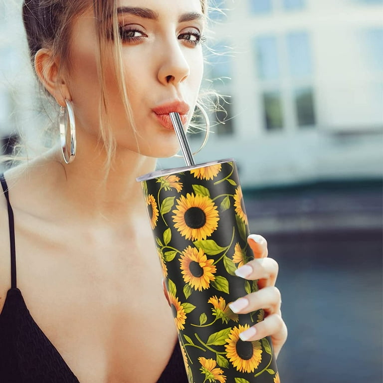 Sunflower Starbucks Tumbler Sunflower Water Bottle -  in 2023