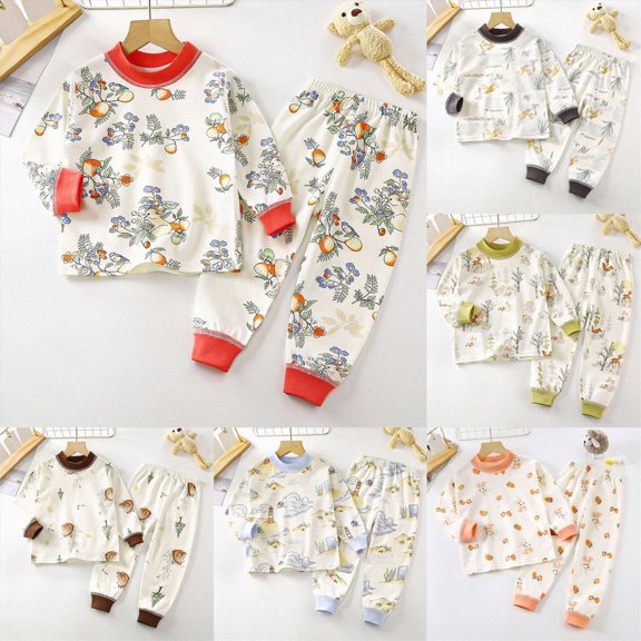 8-9 Years Girls Long Sleeve Pajama Set Toddler Baby Girl Fall Winter Clothes 2T 3T 4T 5T Outfits Long Sleeve Knitted Cotton Tops Pants Clothes Set Toddler Gift,Blue