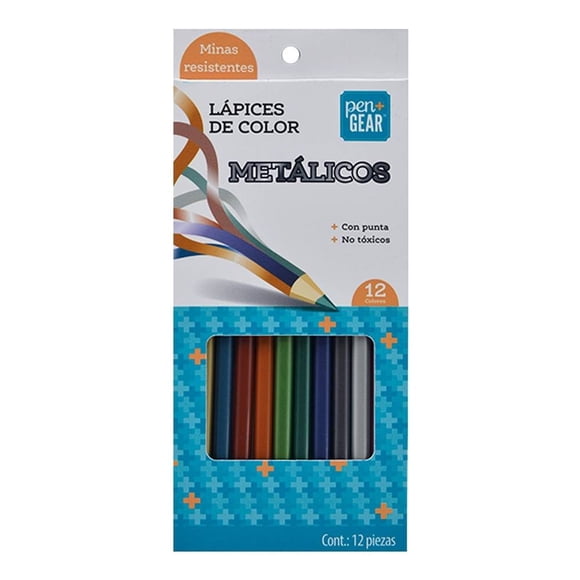 Lápices de Colores Pen + Gear Metálicos 12 Piezas