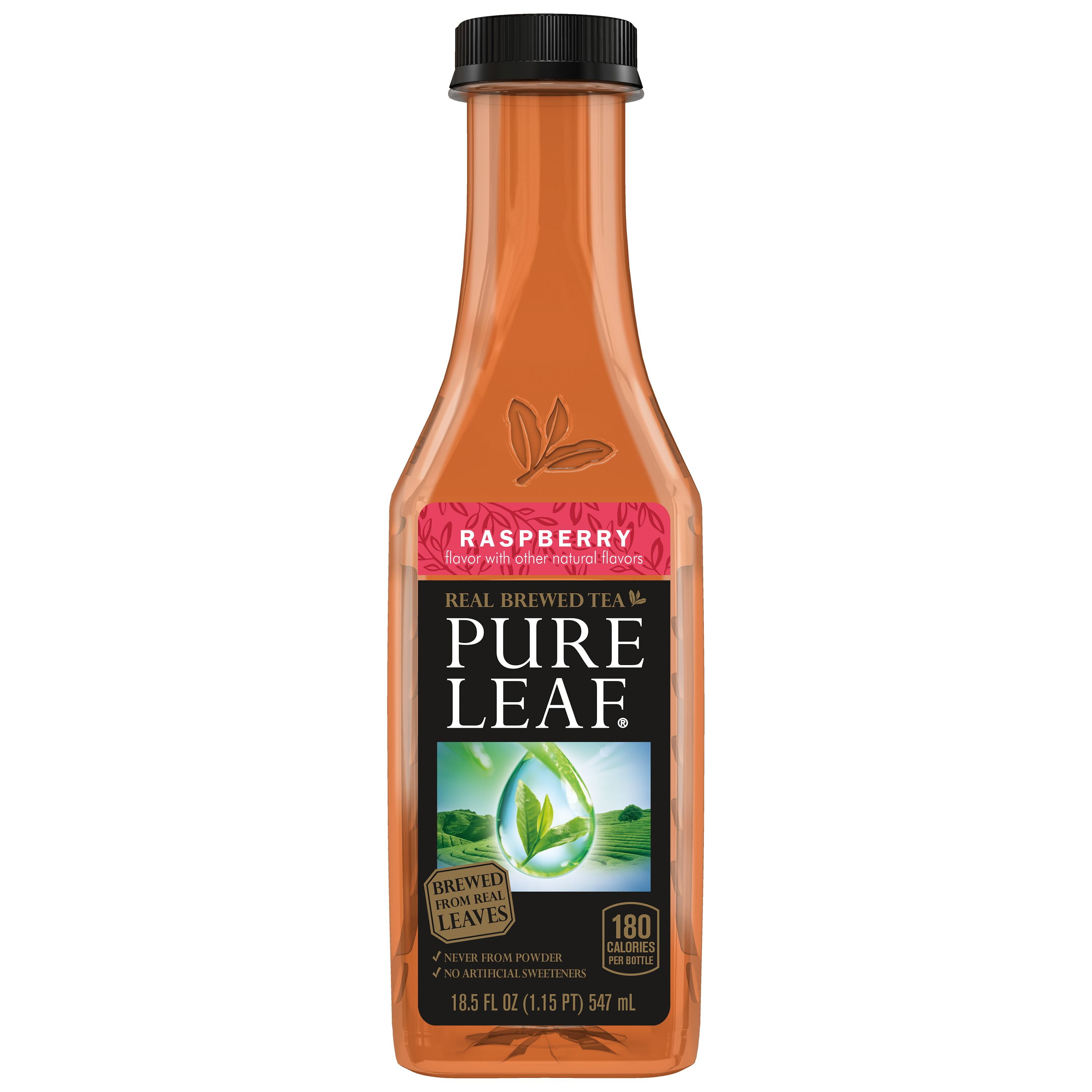 Lipton Pure Leaf Raspberry Real Brewed Black Iced Tea, 18.5 fl oz Bottles, 6 Pack Bottles