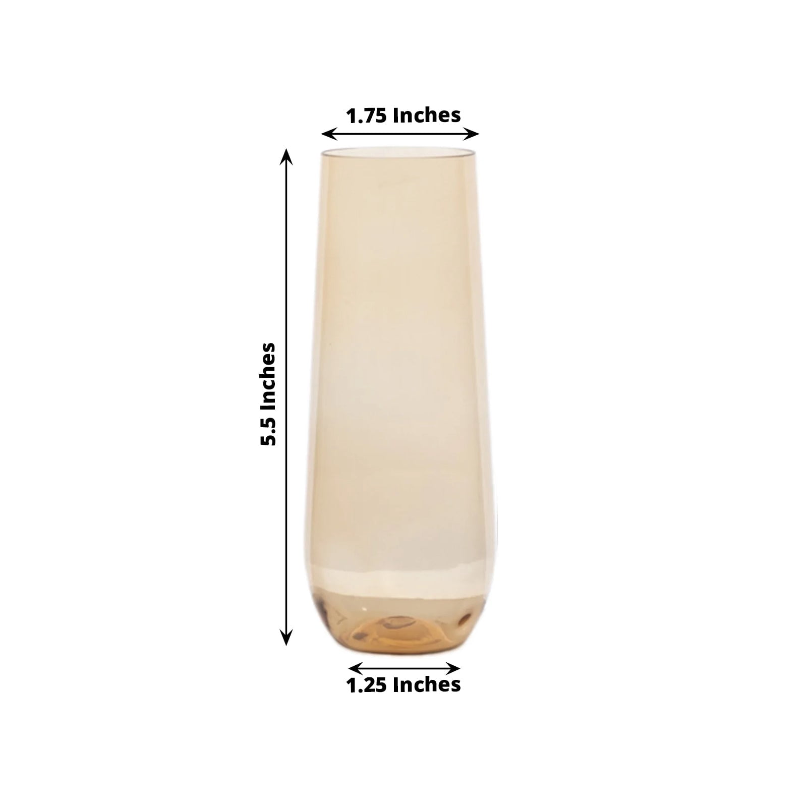Efavormart 12 Pack Amber Gold Plastic Champagne Flutes Reusable Stemless Glasses For Champagne 9oz
