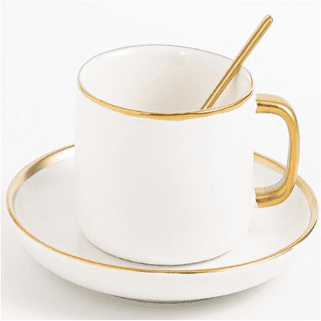 

GZHOUFDXINX Stylish and Sleek Modern Minimalist 7 Oz Ceramic Coffee Cup Gift Set for Men and Women Complete with Saucer Perfect for Office and Home Use