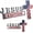 2PCS, variant on Jinerra Blessed Jesus Edition Cross Emblem Badge, 3D Chrome Christian American Flag Car Emblem for Trucks SUVs Tailgates