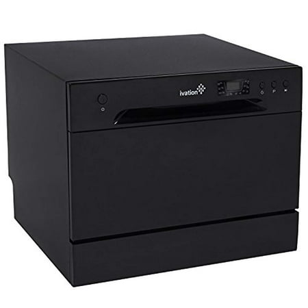 Ivation Portable Dishwasher – Countertop Small Compact Dishwasher for Apartment, Condo, RV, Office & Other Small Kitchens – 6 Place Setting Capacity – Black