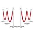 thumbnail image 2 of Kojooin 4/6PCS Stanchions and Black Velvet Ropes Set - Crowd Control Barriers with Sand-Fillable Weighted Base for Wedding, Red Carpet, Parties, 2 of 8