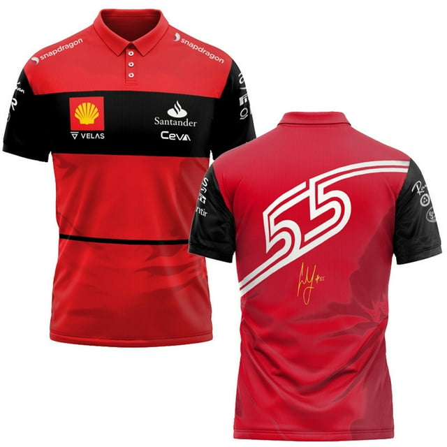 Nouveau Costume de Course F1 Red Bull Manches Courtes Polo Équipe Hommes-QIUPING
