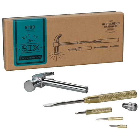 Gentlemen's Hardware Stainless Steel 6-in-1 Hammer & Screwdriver Multi-Tool