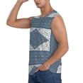 thumbnail image 3 of Bixox Men's Vintage Persian Colored Blue Printed Shirt Sleeveless Fitness Tank Top-XX-Large, 3 of 7