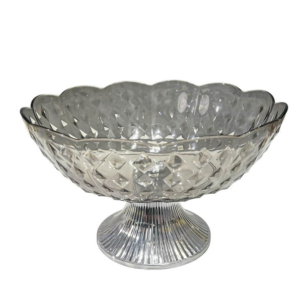 Bandeja redonda para servir frutas y verduras, ideal para encimeras de cocina y mesas. Pies Gris Plata