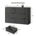 thumbnail image 6 of SICOTAS 3-Piece Farmhouse Bedroom Dresser and Nightstand Sets, Fluted 6-Drawer Dresser, 3 Drawer Nightstand Set of 2, Black, 6 of 10