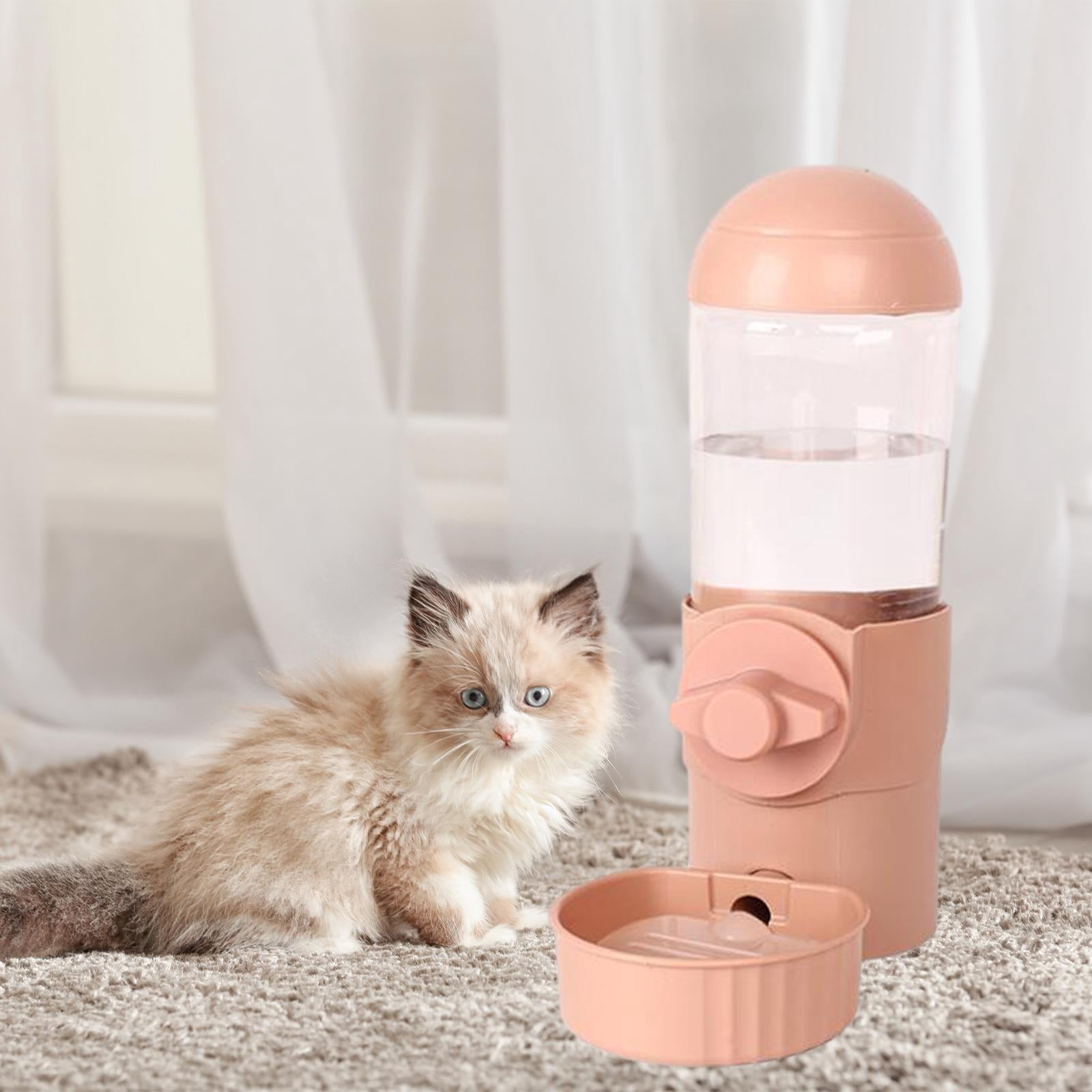 Pet Water Fountain Automatic Cage Installation for Pet Supplies Puppy Kitten Pink