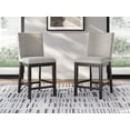 thumbnail image 2 of Signature Design by Ashley Neymorton Upholstered Counter Height Barstool in Dark Grayish Brown, Set of 2, 2 of 7