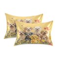 thumbnail image 2 of Haosy Satin Pillowcase for Hair and Skin Standard Cooling Silk Pillow Case with Envelope Closure Cute Dogs with Happy and Joyful 20"x30", 2 of 9