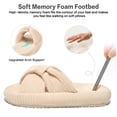 thumbnail image 4 of Ecetana House Slippers for Women Corduroy Cross Band Memory Foam Slippers Open Toe Non-Slip Home Shoes, 4 of 7