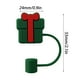 thumbnail image 3 of 6 unidades de tapas para pajitas navideñas, tapas reutilizables para pajitas, tapas con tema navideño, tapas de silicona para pajitas, compatibles con accesorios para pajitas para Navidad, 3 of 4