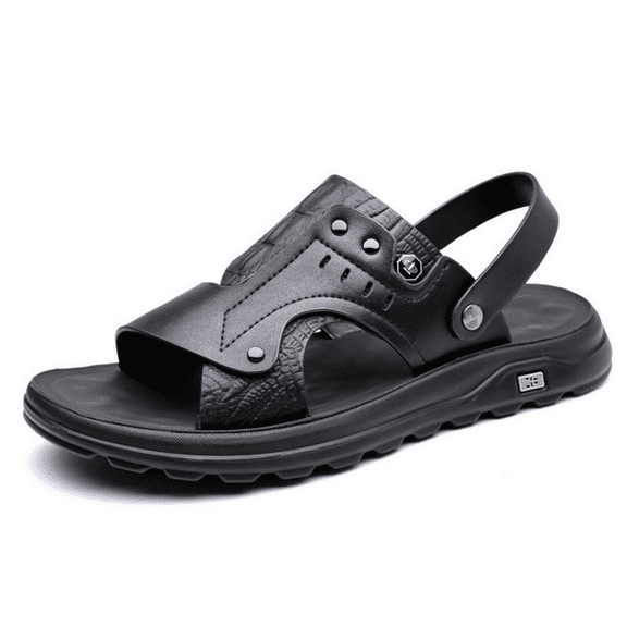 CHICVOMEY Men's Sandals Summer Slide Sandals with Thick Cushioned Sole Adjustable Strap Non-Slip Comfortable Beach Shoes for Walking Travel