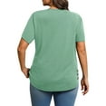 thumbnail image 5 of MOSHU Scoop Neck T-shirts for Women Short Sleeve Plus Size Tops Curved Hem Womens Shirts, 5 of 10