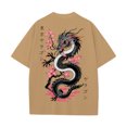 thumbnail image 5 of Ankishi Japanese Graphic Tees for Men Dragon Floral Crewneck Oversized Short Sleeve Cotton Tee Trendy Tops for Leisure, 5 of 8