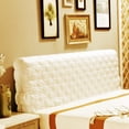 thumbnail image 2 of Luxury Silk Dust Bed Headboard Cover Slipcover Solid Color with Quilted Bed Head Cover , White, 2 of 7