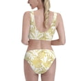 thumbnail image 5 of High Waisted Bikini Sets For Women, Gold Calla Lily Flowers Swimsuits Tummy Control, Two Pieces Bathing Suit, 5 of 8