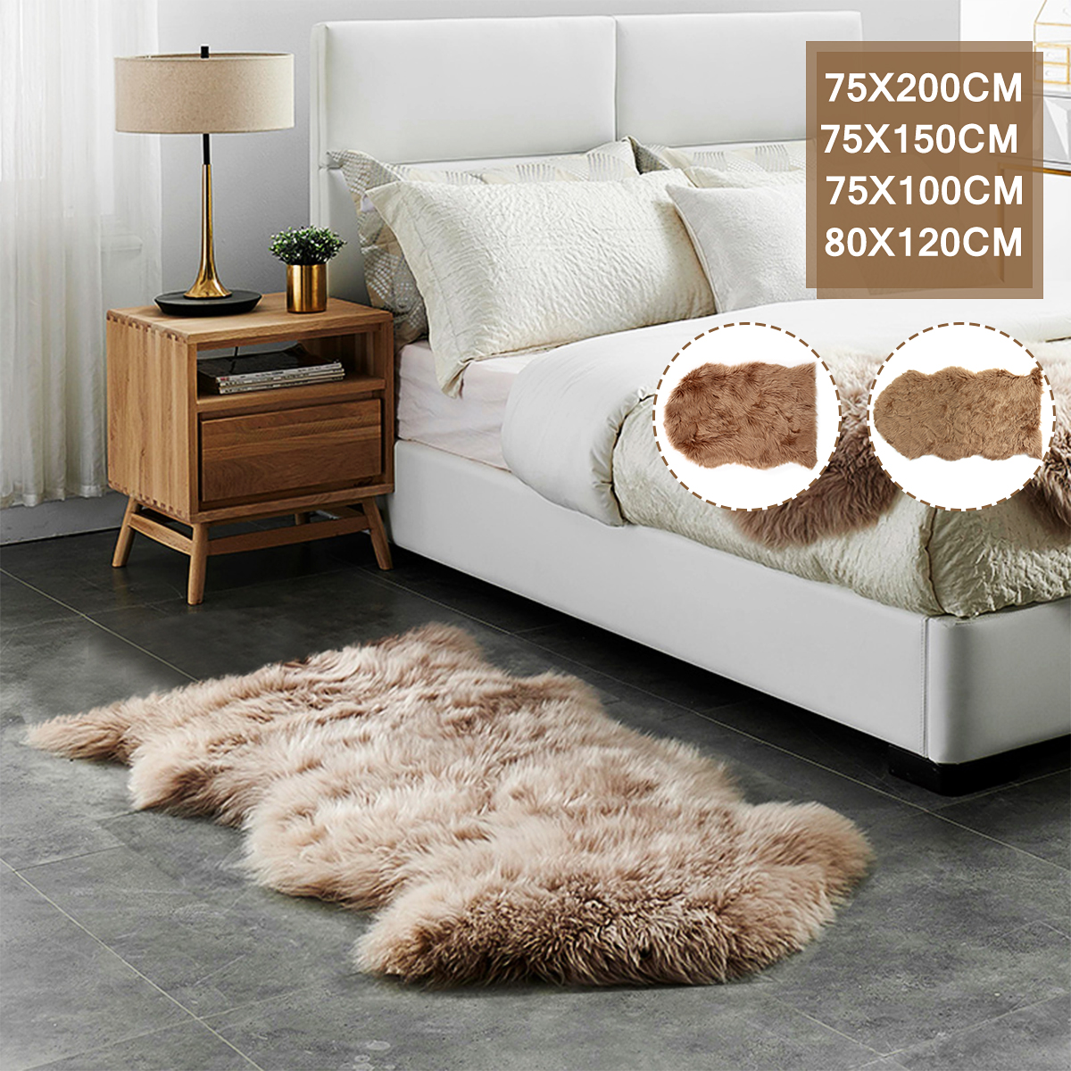 Oval Fluffy Plush Area Rug Non Skid Soft Shaggy Floor Carpet Sofa Cover