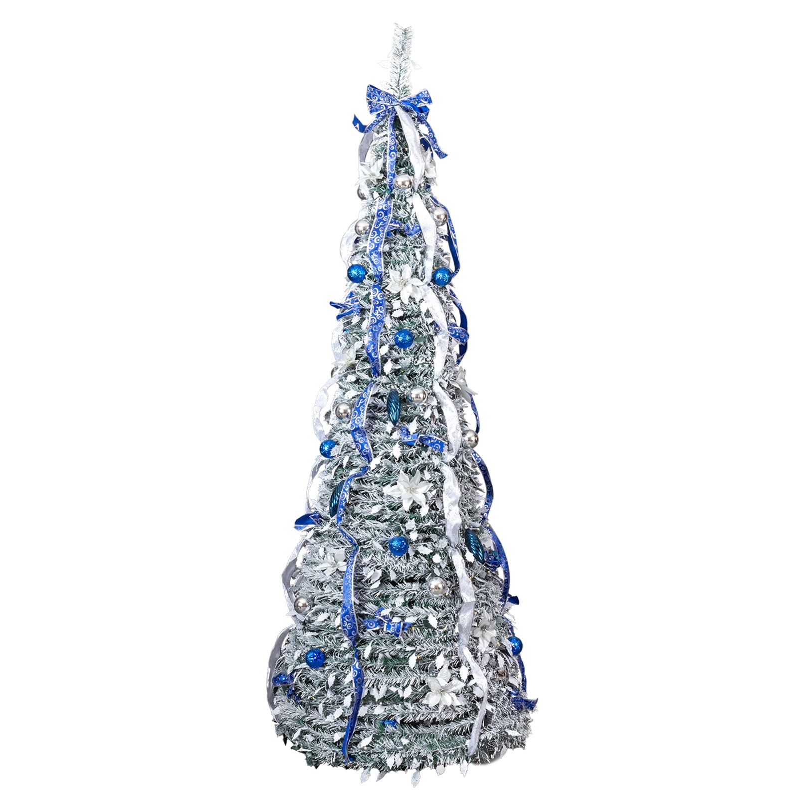 7ft Snow Flocked Pop-Up Christmas Tree with 200 LED Lights 8 Modes