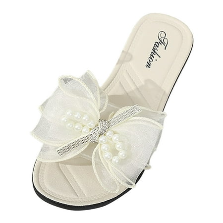 

Youmylove Women Slide Slippers Spring Summer Bow Tie Square Heel Low Heel Slippers Comfort Cozy Leisure Daily Walking