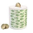 thumbnail image 2 of Artichoke Piggy Bank, Fresh and Green Artichokes Hand Drawn Nature Agriculture Harvest Art Print, Ceramic Coin Bank Money Box for Cash Saving, 3.6" X 3.2", Fern Green, by Ambesonne, 2 of 4