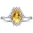 thumbnail image 1 of RYLOS Bagues pour Femmes Bague en Or Blanc 14K avec Pierre Précieuse Ovale 7X5MM et Diamants Étincelants Novembre Citrine Bijoux Taille 6, 1 of 7