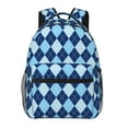 thumbnail image 5 of Ratiio Blue Squares Print Eco-Friendly Casual Backpack, Water-Resistant Polyester Canvas Daypack with Smooth Zippers, Comfortable & Durable Travel Bag with Laptop Compartment, 5 of 6