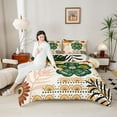 thumbnail image 4 of Homewish Vintage Bohemain Flower Bedding Comforter Set,Boho Theme Twin Comforter Sets,Green Beige Bedding Set For Men Women,Microfiber Bedroom Decor,2pcs, 4 of 8