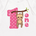 thumbnail image 3 of Inktastic Pink Sloth 1st Birthday Baby Romper Coveralls, 3 of 4