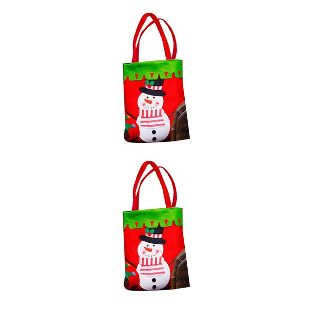 kurtrusly Christmas Gift Bag Candy Sweets Treat Tote Pouch Sack Present Handbag Xmas Party Decor,Tree 2 2PCS