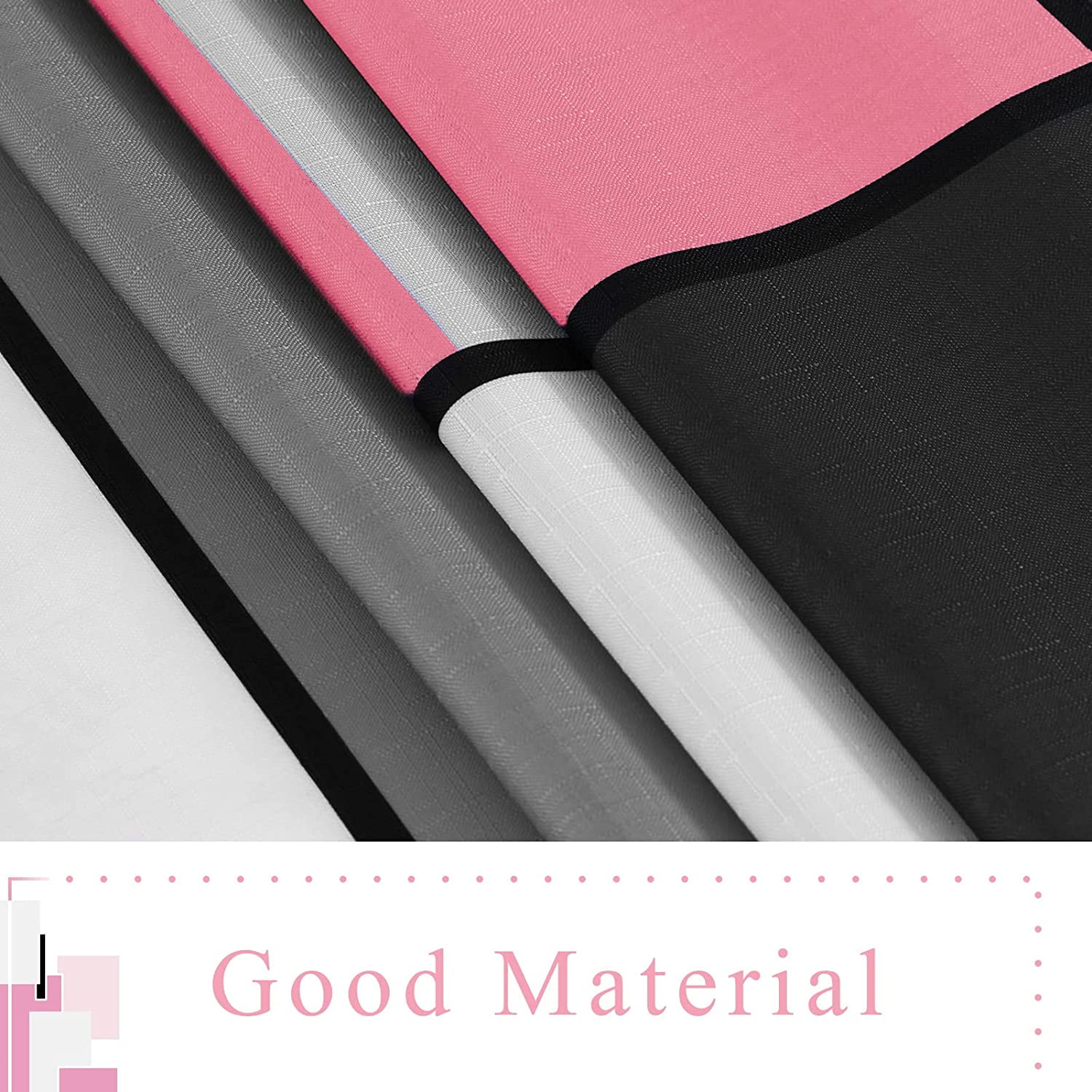 Pink Shower Curtain Black and White Shower Curtains for Bathroom Fabric Grey Shower Curtain Geometric Bath Curtains Decorative Gray Shower Curtain Set with Hooks Water Repellent, 72x72, Pink