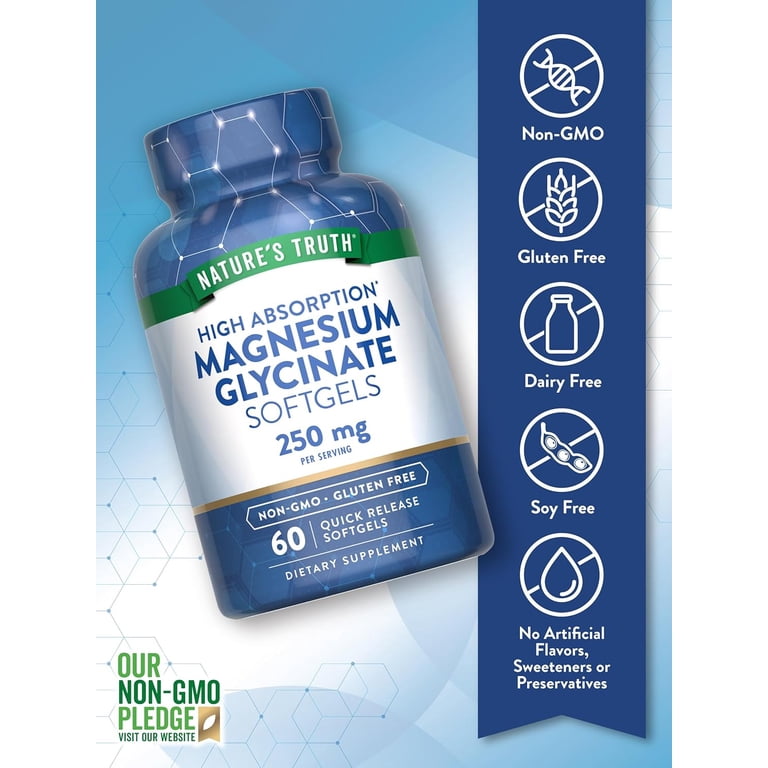 Glycinate De Magnésium 250mg - 90 Gélules - Mindful Matter - Fabriqué Au Royaume-Uni