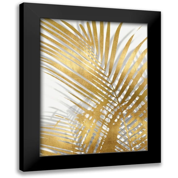 Miller, Melonie 12x14 Black Modern Framed Museum Art Print Titled - Palm Shadows Gold I