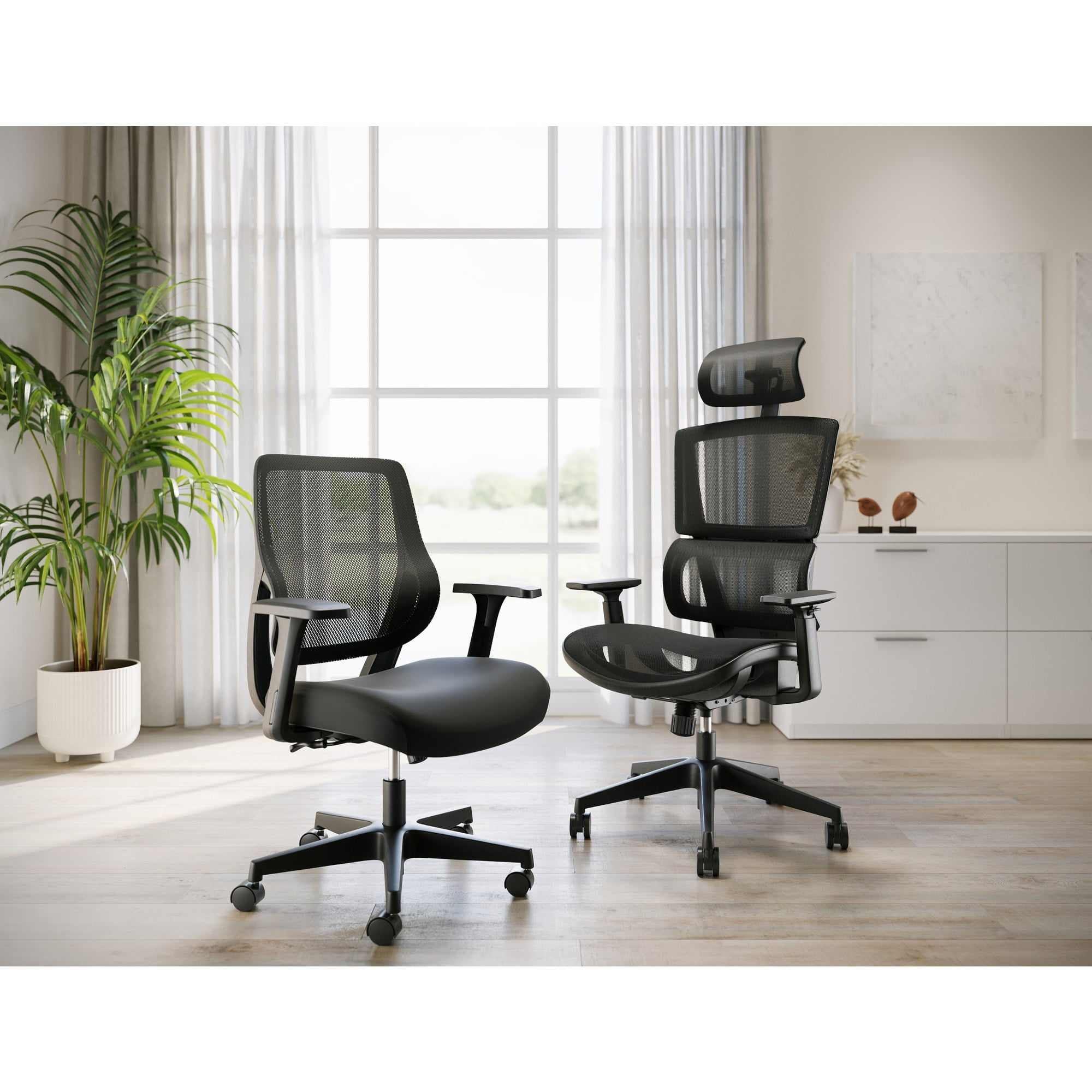 Realspace® Sensi Mesh/Fabric Low-Back Task Office Chair, Black, BIFMA Compliant