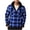 Blue-1, variant on Mens Flannel Plaid Plush Fleece Lined Hooded Shirt Jacket Casual Long Sleeve Button Down Checkered Coat with Pockets