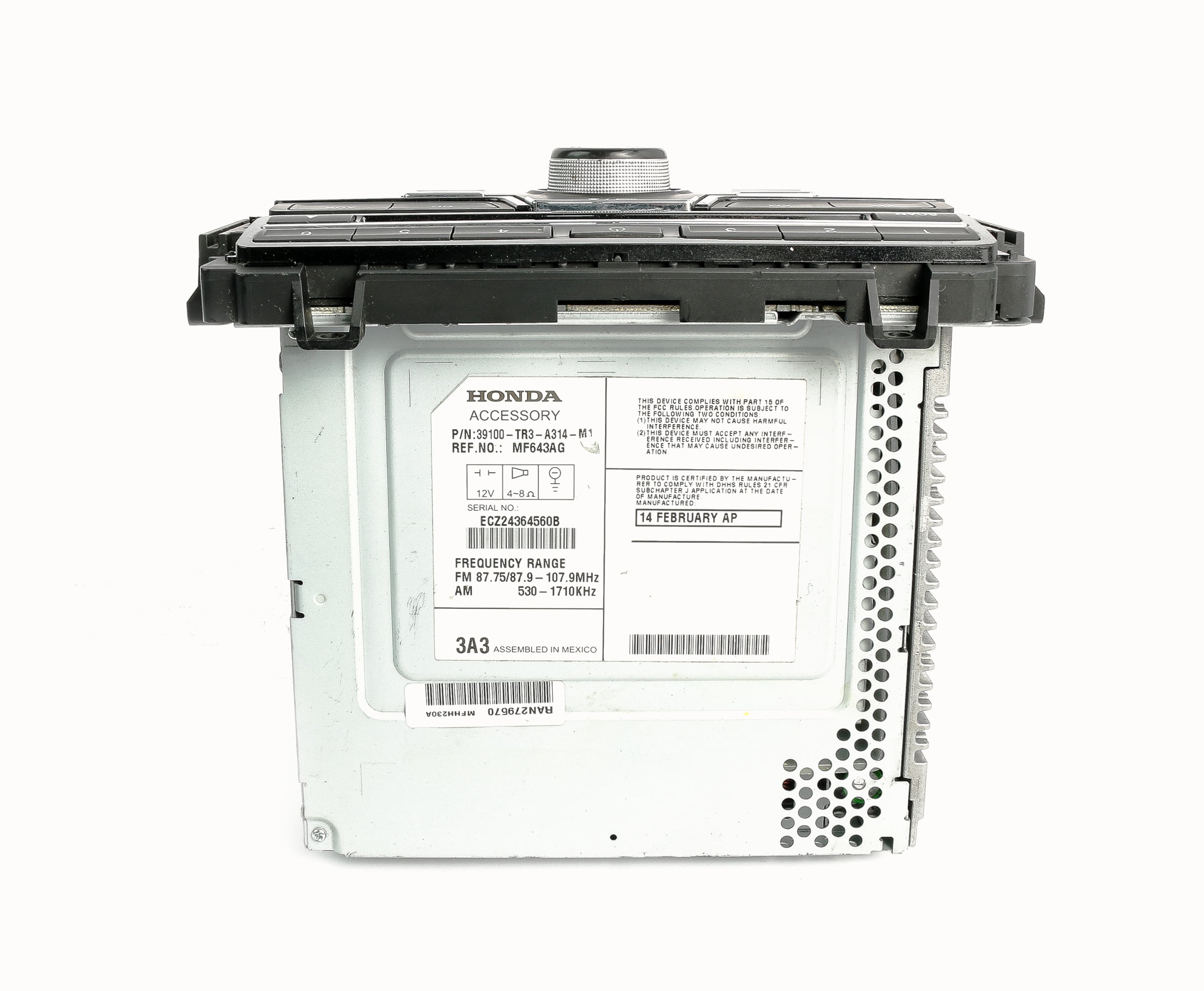 Restored 2013-2015 Honda Civic OEM Radio AM FM MP3 CD Player 39100-TR3-A314-M1 Face 2XC3 (Refurbished)
