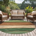 thumbnail image 2 of Retro Green Brown Wood Grain Washable Round Area Rug 5 ft, Vintage Farmhouse Country Style, Soft Non Slip Rugs Stain Repellent Indoor Felt Carpet for Living Dining Room Bedroom Home Office, 2 of 9