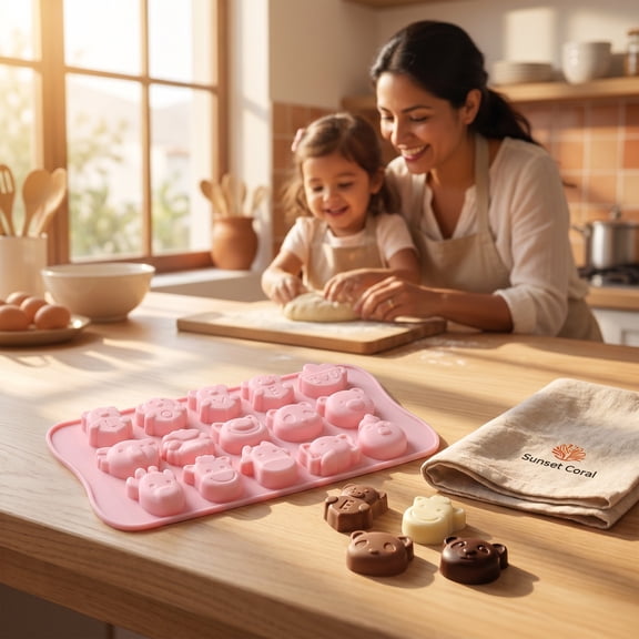 MLINS 2-Pack Silicone Bakeware Set for Baking Chocolate Molds and Cake Pans Non-Stick Flexible