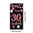 thumbnail image 3 of Pink and Black Themed 30th Birthday Banner with Balloons Party Decorations Backdrop Happy Birthday Party Supplies Photography Props Party Decors, 3 of 7