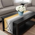 thumbnail image 4 of Yellow Gray Ombre Table Runner 72 Inches Long, Black Hockey Sticks Minimalist Style Kitchen Coffee Dining Table Decoration for Home Party Birthday Wedding Home Decor 13x72 Inches, 4 of 8
